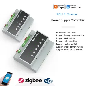 Tuya WiFi Zigbee 6 CH Relay Switch Module Smart On/Off Control Module for Hotel SAAS System Dry Node Weak Current Power Module
