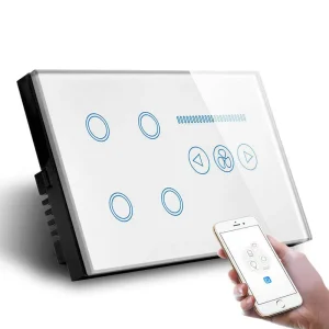 Tuya Wifi + BLE Ceiling Timer Speed Control Wall Glass APP Fan Remote Control Switch for Light and Fan Alexa Google Smart Home