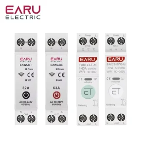 Tuya Wifi EweLink Smart Circuit Breaker MCB 1P 1A-63A Plastic Power Voltage Current Protect Voice Remote Control EAWCBT