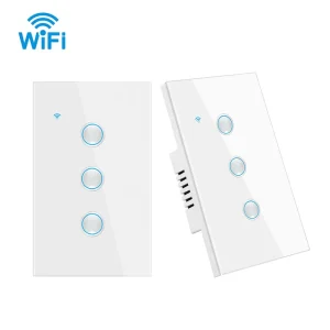 Tuya Wifi Smart Touch Light US Without Neutral Wire Groove Switch Wireless Remote LED Light Switches 1 4 Gang Alexa Google Home