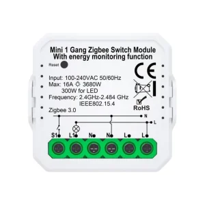 Tuya Zigbee 1 Gang Switch Module Energy Monitoring Smart Light Relay with RF Uart Voice Control Alexa Google Home