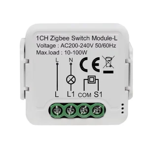 Tuya Zigbee No Neutral Smart Switch Module 1CH Mini Single Live Wire Flip Design App Control PC Material Electric Home Hotel Use