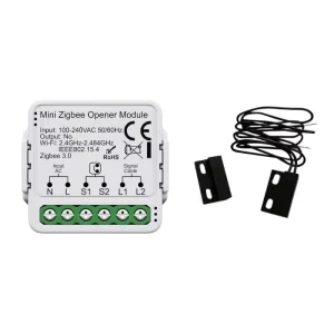 Tuya Zigbee Smart Garage Door Opener Module with Sensor App Remote Control Automatic Gate Switch for Alexa Google