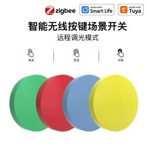 Tuya Zigbee Smart Scene Switch Wireless Stick on Scene Button Panel Smart Home Remote Control Switch for One Touch Lighting Co