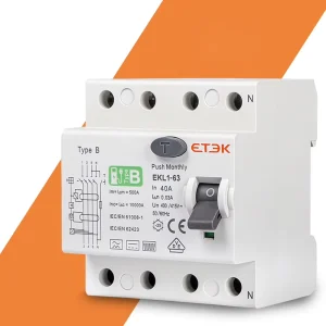 Type B 10KA 3P+N 40A 30ma RCCB Residual Current Breaker with TUV CB Test Report CE Approval 4P 415VAC RCD EKL1 63B