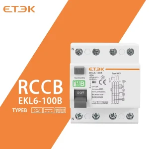 Type B 4P 40A 30mA 10KA Din Rail RCCB RCD Earth Leakage Circuit Breaker for EV Chargers 6 100B