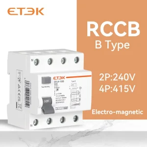 Type B RCCB Earth Leakage Circuit Breaker 4P 6 100A 30mA 10KA Li CE Certified IEC 61008 1 IEC62423 Din Rail EKL6 100B