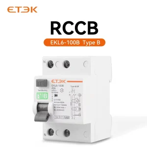 Type B RCD 220-240V Earth Leakage Circuit Breakers ELCB Residual Current RCCB EV Charger 2P 40A/63A/100A 30mA Li EKL6-100B