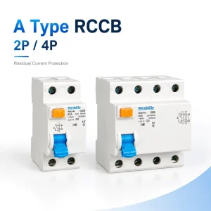 Type a RCCB Residual Current Circuit Breaker 2P 4P 63A 30mA Earth Leakage Protection Switch DC RCCB
