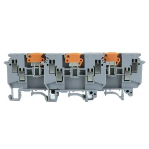 UDK4 MTK Knife Disconnect Screw Terminal Block 300V 16A PA Nylon & Brass Nickel Plated ROHS CE Certified 4 Pole
