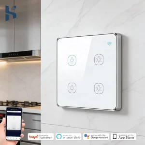 UK EU WiFi Smart Touch Wall Switch 4 Gang Smart Light Switch Smart Life App Remote Control