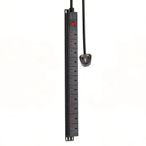 UK Switched PDU 8 Outlet 13A 240V with Surge Protection 1U 19 Inch Rack Mount Aluminum Alloy Power Distribution Unit