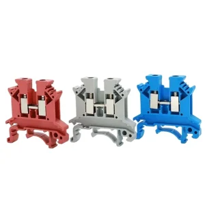 UK2.5B Screw Feed Through Universal Plug 2 Wire Electrical Connector DIN Rail Terminal Block PA66 800V CE Certified 32A