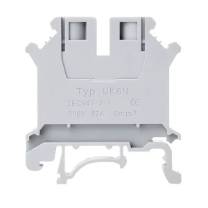 UK6N Rail mounted 6MM Quick Connection Flame retardant Non breakable 57A Max Continuous Power Terminal Block Junction Connector