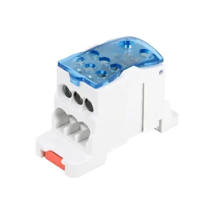 UKK 125A Blue Din Rail Screw Distribution Block Power Distribution Block Box Electric Distributing Din Rail Terminal Block