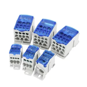 UKK 80A PA66 94V0 3-Pole Screw Connection 11-20 AWG Din Rail Unipolar Industrial Power Terminal Block