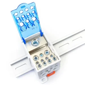 UKK250A 690V 1 Entry 11 Output Panel Mount Unipolar Power Distribution Junction Box Din Rail Electrical Terminal Block Connector