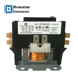 UL Listed SA-1P-30A-24V 30A 24V AC Magnetic Single Phase HVAC DP Contactor for Air Conditioner 50/60Hz