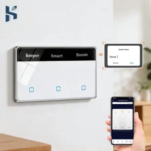 US Standard Smart Display Touch Switch LED Screen Glass Wall Light Switch for Home Office Automation