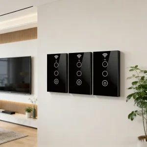 US Standard Tuya WiFi Smart Touch Wall Switch 1/2/3/4 Gang 10A 240V App Remote Voice Control OEM
