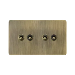 US Standards 2 Gang 2 Way Stainless Steel Wall Switches Retro 15A 110V 220V Hotel Toggle for UK EU Standards for Home
