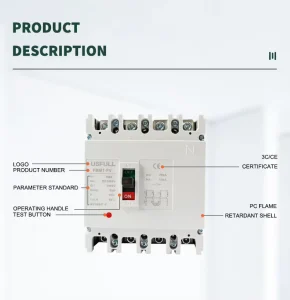 USFULL 125A 250A 400A FMM1 PV DC Moulded Case Circuit Breaker MCCB 2P 3P 4P
