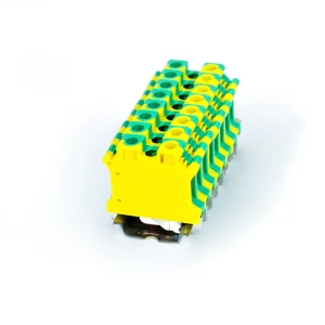 USLKG10 Automotive Din Rail Screw Terminal Block 4kV Rated 57A Ground Earth Electrical Connection