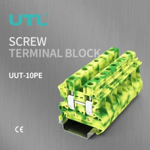 UT 10 PE 10 sqmm Din rail mounting feed through ground Screw terminal block
