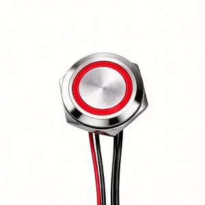 Ultra Short Metal Push Button Switch with Wire LED Light Mini Stroke Momentary Tact Switch 12 16 19 22 25 30mm Red Green Blue