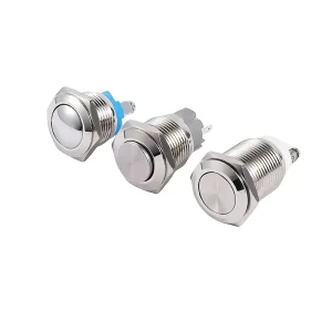 Ultra Thin Short Micro Touch Button Switch Self Restarting Self Locking Sizes 12 16 19 22mm 1NO Max 220v Voltage Current Metal