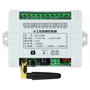 Universal 10A DC Relay ASK 4CH Wireless Remote Control Switch 12V 24V 36V 315MHz 433MHz 868MHz Receiver for Door Rolling Plastic