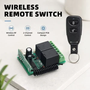 Universal 2 Channel DC12V Wireless Controller with Learning Code for Door Control Access System and Smart Home Led Controllers