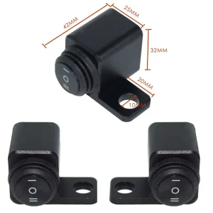 Universal 3 Way Motorcycle Toggle Switch 12V Aluminum Alloy M8 M10 Rearview Mirror Mount