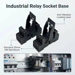 Universal 8/14 Pin Relay Base Socket PA66 Copper Contact Anti-Vibration DIN Rail Mount Compatible MY2 MY4
