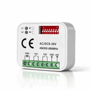 Universal Garage Door Receiver RX-MULTI Receiver 9-30V 8 Dip Switch Multi Brand Controller for 300MHz-868MHz Gate Remote Control