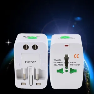 Universal Travel Adapter Plug Metal Surge Protection 110-250V Global Multi-Standard Custom Logo OEM