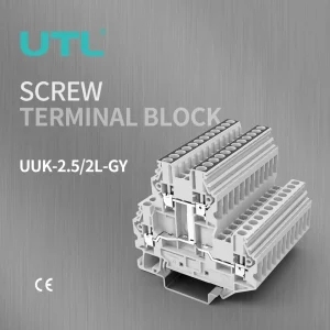 Utl Contact UUK Series Double Layer 2.5mm Steel Din Rail Terminal Block Screw Type Feed Wire Connect for Automotive Applications