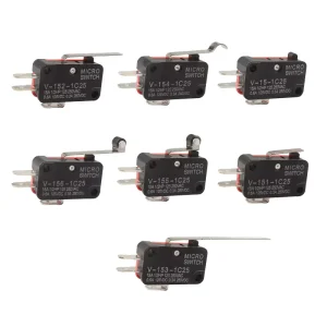 V-153-1C25 Micro Switch 15A 250VAC SPDT 3Pin Long Hinge Lever Snap Action Limit Switch for Home Appliance Industrial Equipment