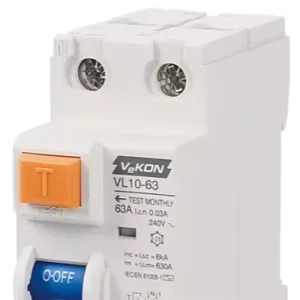 V KON VL10 63 Industrial RCCB Residual Current Circuit Breaker 63A 2P 240V AC 6kA Leakage Protection Switch