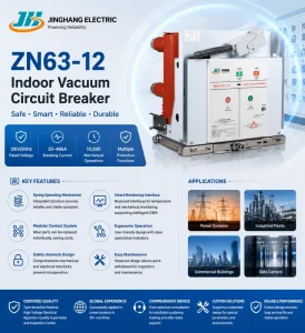 VCB Vacuum Circuit Breaker ZN63-12 630A 1250A 31.5kA Three Phase Power Distribution Switchgear Solution