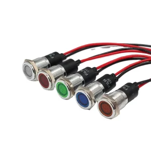 Versatile Durable Digital Indicator Lamp 6mm 8mm 14mm Red LED Equipment Indicator Lights Metal Material 12V 24V 220V