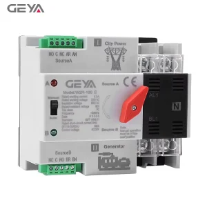W2R-25A 220V Din Rail ATS Dual Power Automatic Transfer Electrical Selector Switches Uninterrupted 2P 63A 100A ATS