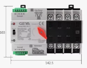 W2R 63A 220V Beige Dual Power Source Automatic Transfer Switch Emergency Power Switch 63A