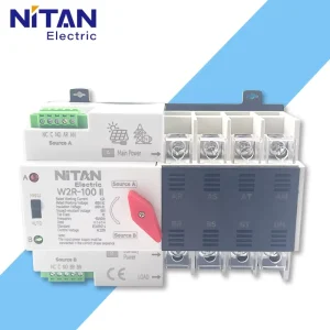 W2R-63A/4P Three-Phase 63A 10kA Intelligent Automatic Transfer Switch (ATS) for Industrial and Household Use