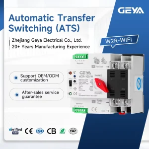 W2R WIFI ATS Automatic Transfer Switch AC110V-400V 2P/3P/4P 16A-100A 50/60Hz DIN Rail Changeover Switches Support Tuya