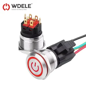 WD 22mm Momentary Latching Metal Push Button Switch Remote Control Silver Contact Push Switch Button