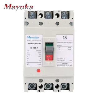 WFM1 125A 4P Heavy Duty Molded Case Circuit Breaker 35kA Breaking Capacity 400V Thermal Magnetic Trip Unit Waterproof Industrial
