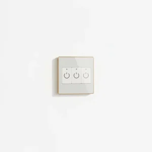 WIFI EU Tempered Glass Gold Metal Frame Smart Home Touch Light Switch 1/2/3 Gang App Remote Control Wall Switch Google Alexa