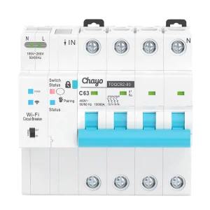 WIFI Metering Protective Miniature Circuit Breaker (4P) Smart Home Remote Control Automatic Wireless Recloser Switch 63A
