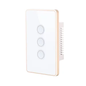 WIFI US Tempered Glass Gold Metal Frame Smart Home Touch Light Switch 1/2/3/4 Gang App Remote Control Wall Switch Google Alexa